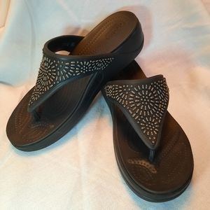 Crocs Monterey Diamante Wedge Size 9